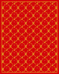Red Gold Heart Pattern Rug
