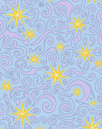 Whimsical Star Swirl Pattern Design Rug