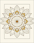 Mandala Floral Outline Abstract Pattern Rug