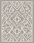 Art Deco Cream Swirl Pattern Rug