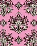 Elegant Damask Floral Pattern With Pink Background Rug