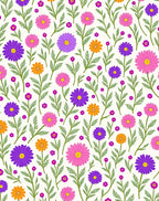 Retro Floral Daisy Pattern Rug