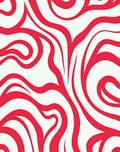 Bold Red Swirl Abstract Pattern Rug