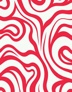Bold Red Swirl Abstract Pattern Rug