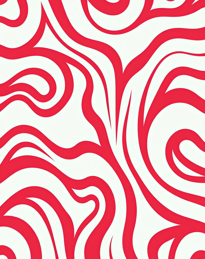 Bold Red Swirl Abstract Pattern Rug