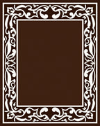 Ornate Scroll Vine Border Design Rug