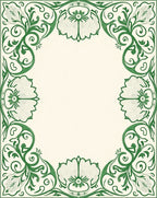 Green Floral Swirls Art Nouveau Rug