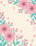 Pink Blossom Branch Floral Pattern Rug