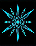 Bright Teal Starburst Mandala Rug