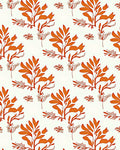 Orange Leaf Botanical Pattern Rug