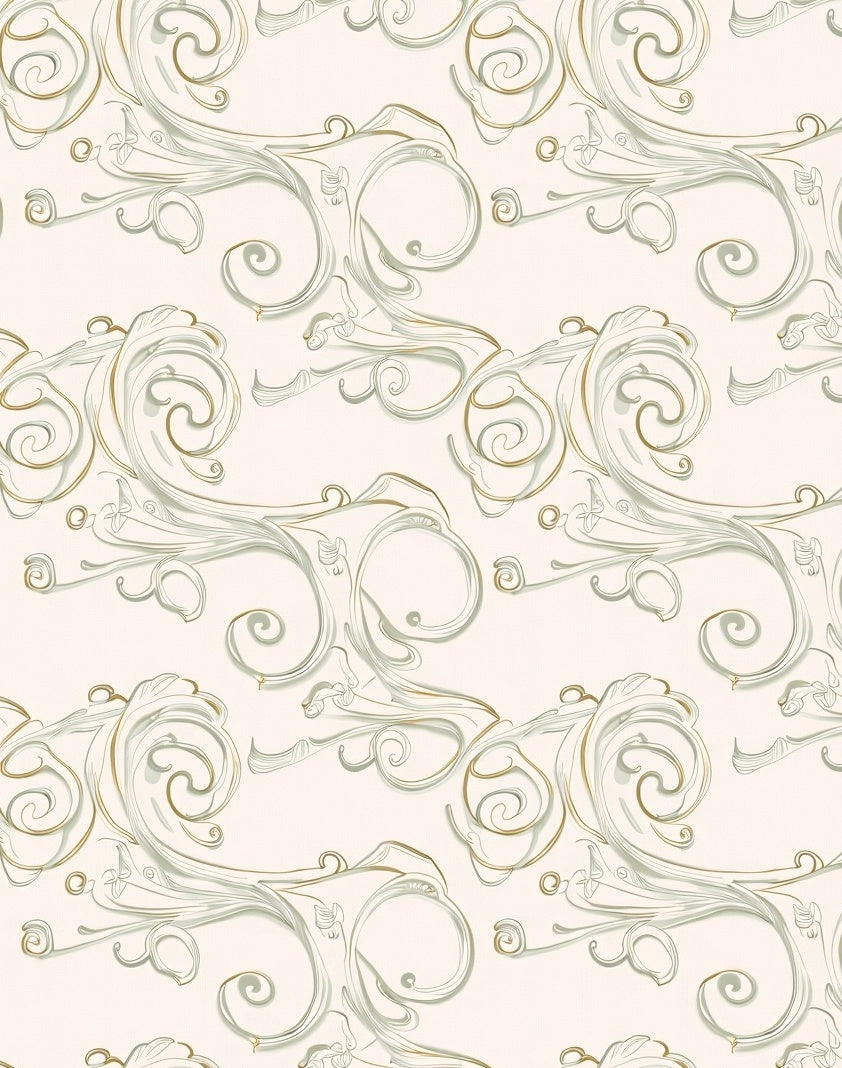 Elegant Floral Swirl Pattern Rug