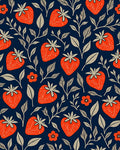 Orange Strawberry Leaf Pattern Rug