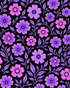 Violet Pink Floral Vine Pattern Rug
