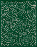 Dark Emerald Swirls Abstract Pattern Rug