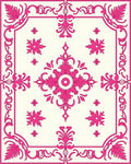 Elegant Pink Floral Ornamental Design Rug
