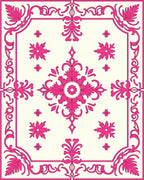 Elegant Pink Floral Ornamental Design Rug