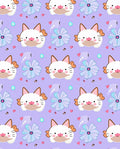 Cute Cat Flower Pattern Design Rug