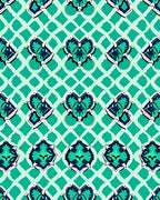 Ornate Emerald Teal Pattern Rug