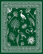 Nature Scene Bird Botanical Pattern Rug