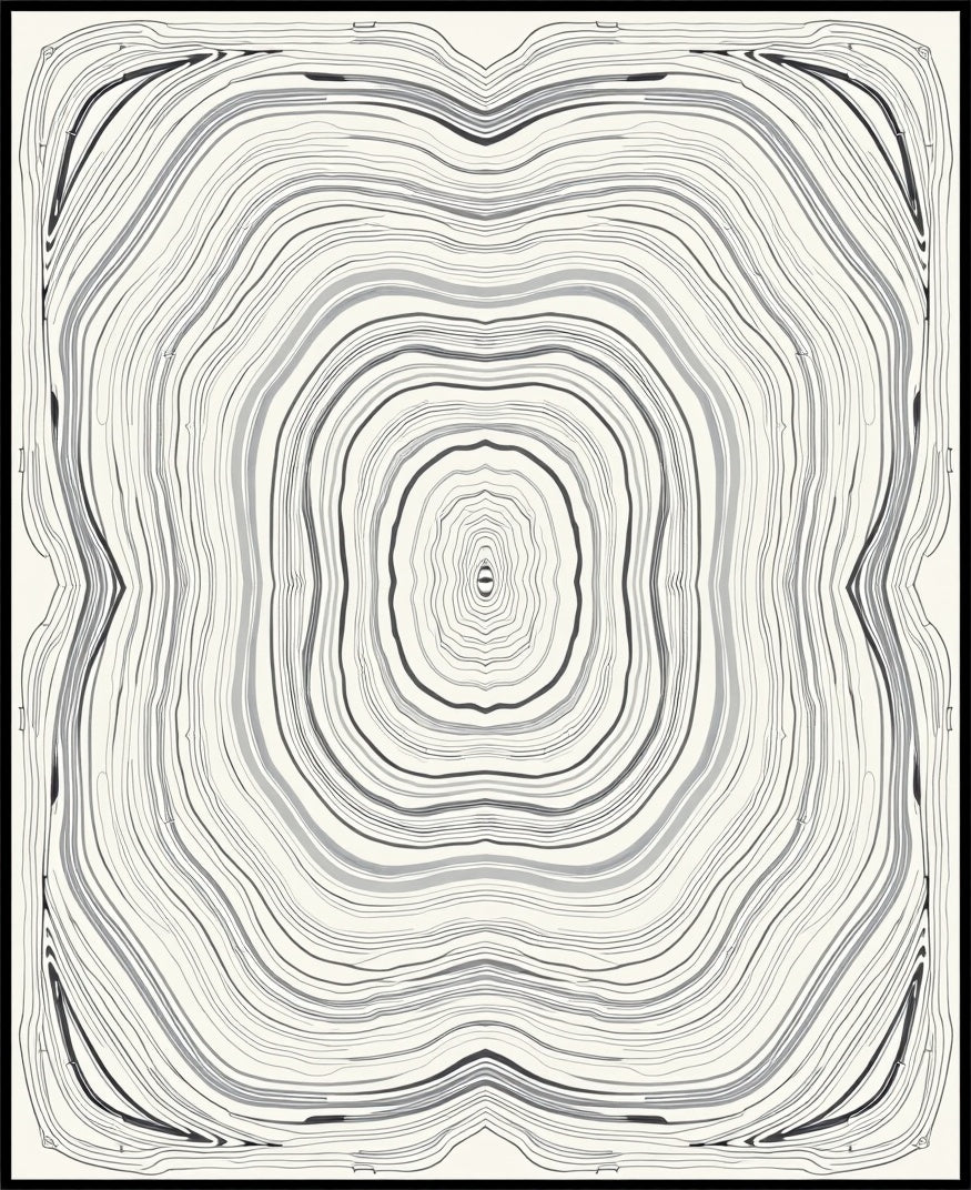 Concentric Lines Abstract Pattern Rug