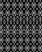 Black White Tribal Motif Pattern Rug