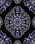 Mandala Pattern Black Purple White Rug