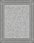 Intricate Maze Bordered Pattern Rug