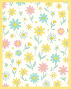 Retro Daisy Floral Print Rug