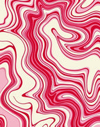 Swirling Shades Red Cream Pattern Rug