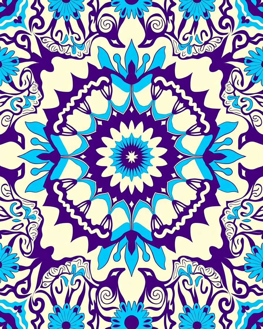 Mandala Floral Pattern with Rich Tones Rug