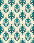 Teal Vintage Floral Damask Pattern Rug