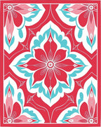 Vibrant Floral Mandala Pattern Rug