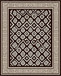 Classic Damask Patterned Contrasting Rug