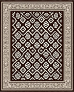 Classic Damask Patterned Contrasting Rug