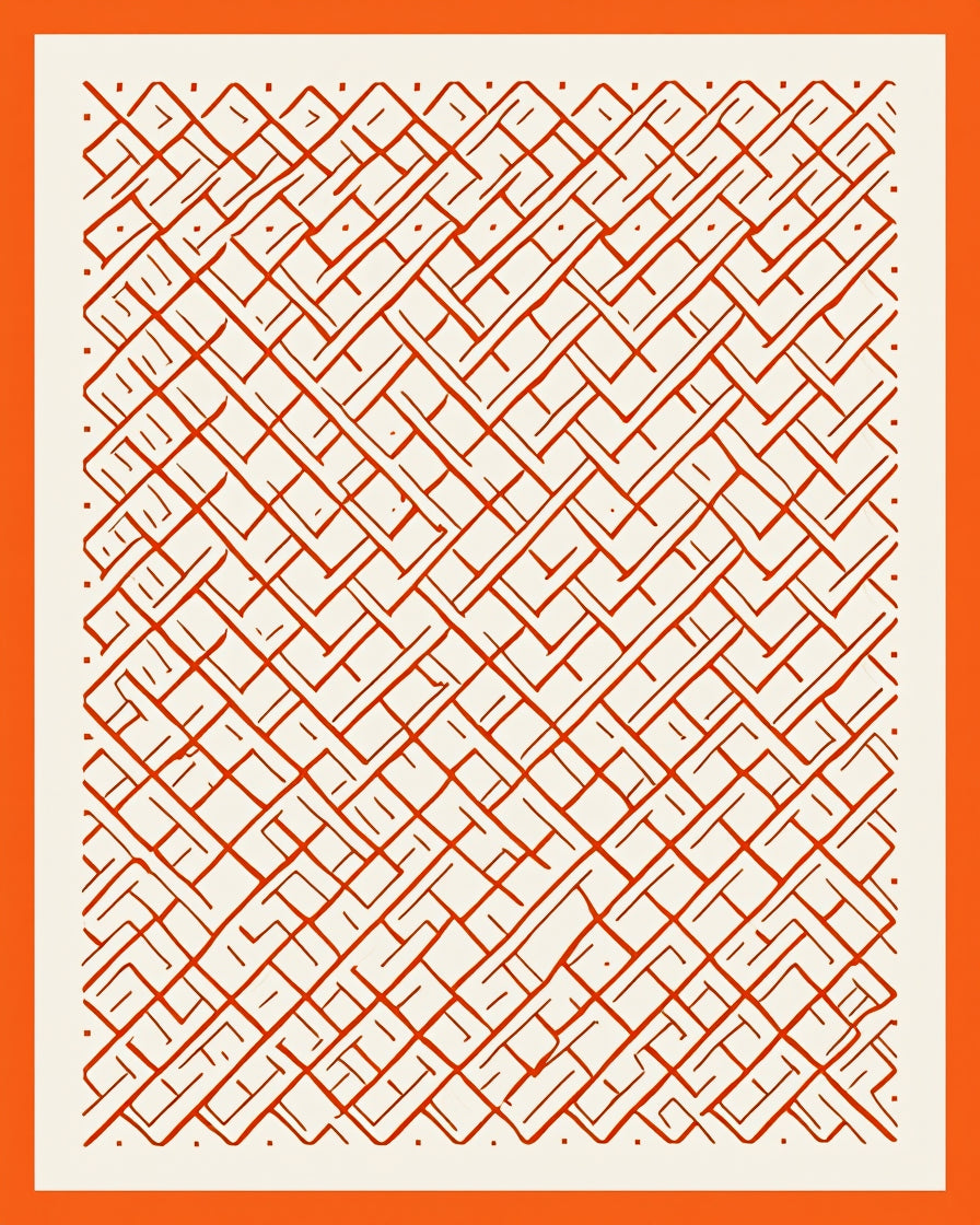 Chunky Orange Geo Pattern Rug