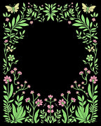 Nature Inspired Floral Butterfly Border Rug