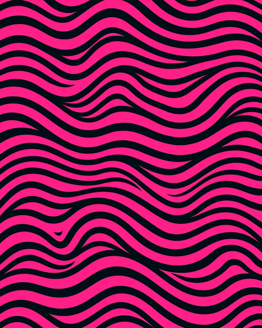 Vivid Pink Wave Striped Pattern Rug