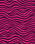 Vivid Pink Wave Striped Pattern Rug