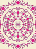 Radial Mandala Design with Pink Accents Rug