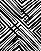 Sharp Angled Black White Geometric Pattern Rug