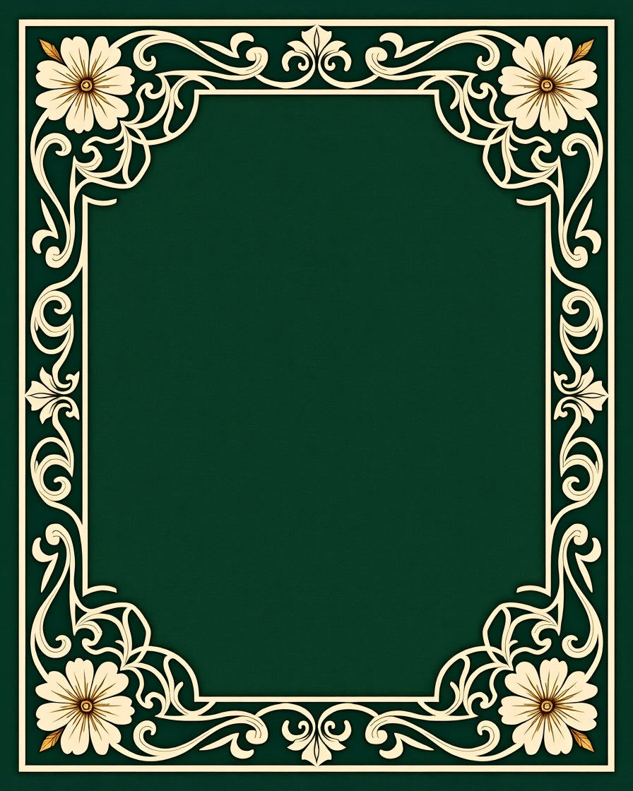 Elaborate Floral Vine Frame Rug