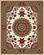 Intricate Floral Medallion Print Rug