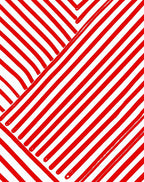 Red White Striped Diagonal Art Rug