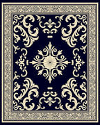 Ornate Damask Floral Ivory Pattern Rug