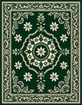 Elegant Floral Medallion Border Design Rug