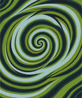 Abstract Green Swirl Design Rug