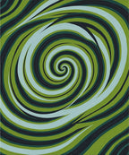 Abstract Green Swirl Design Rug