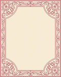 Ornate Red Scrollwork Border Design Rug