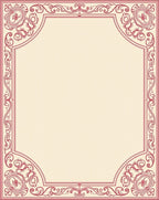 Ornate Red Scrollwork Border Design Rug