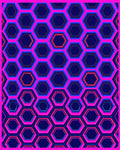Bold Pink Blue Hexagon Geometric Design Rug